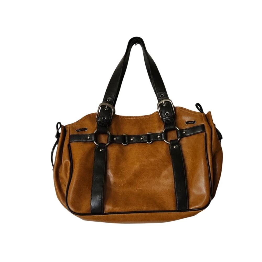 Vintage No Boundaries Y2K Whimsigoth Buckle Satchel Shoulder Bag Brown